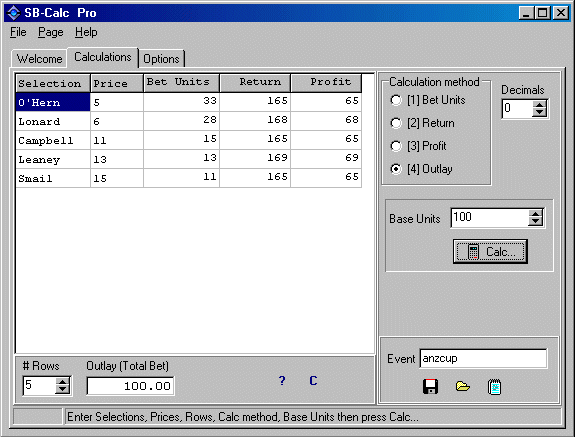 Sports Betting Calculator Lite Screenshot